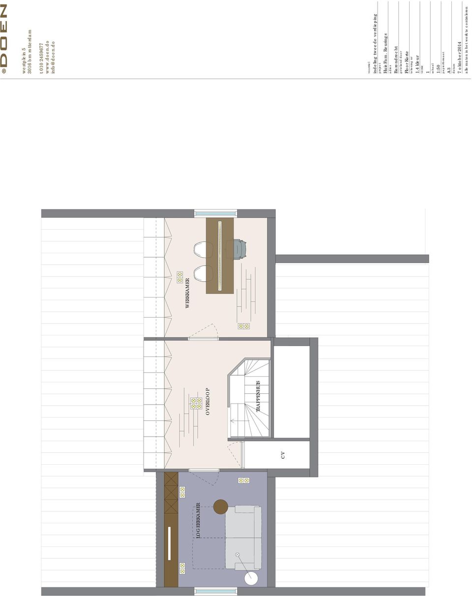 do voorstel indeling tweede verdieping project Huis Fam.