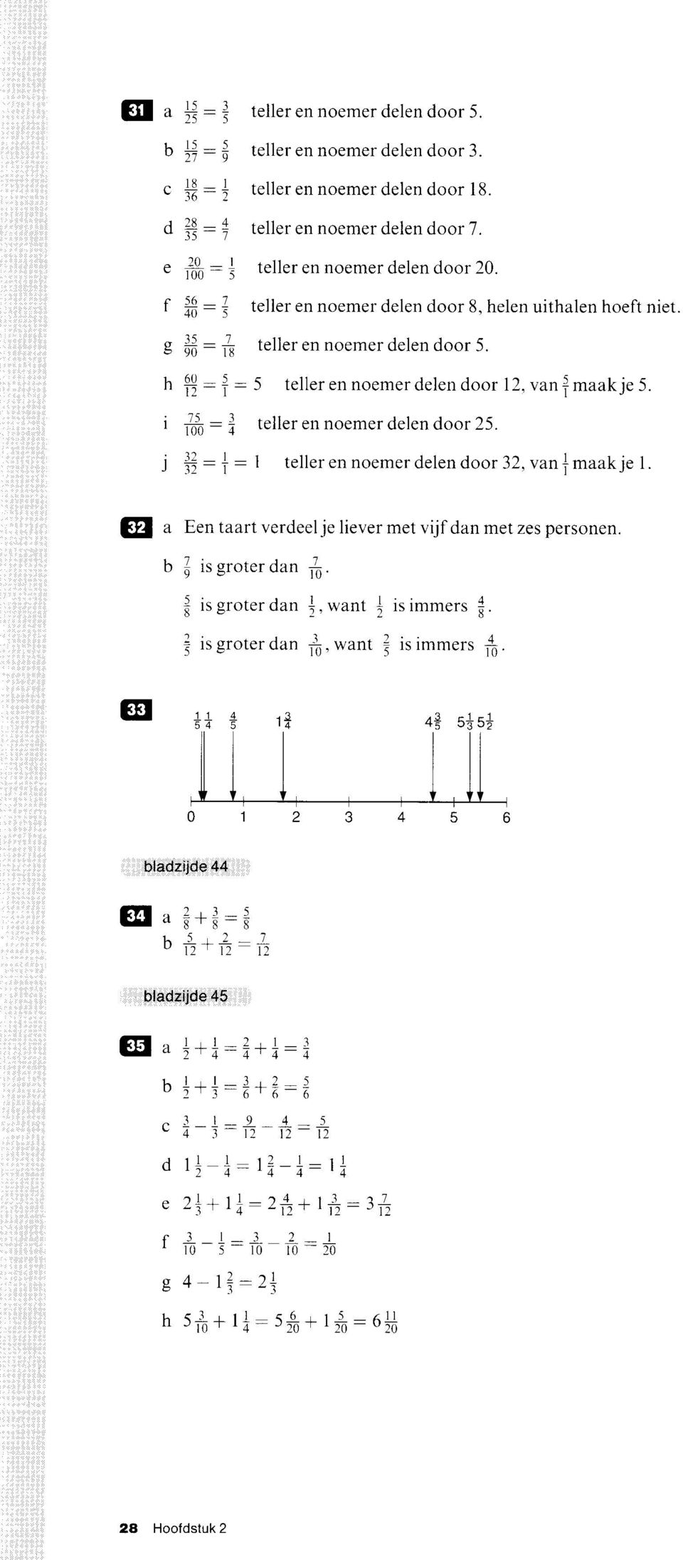 l 32-_L- 32-l- teller en noemer delen door 5. 5 teller en noemer delen door 12, van I maak je 5. teller en noemer delen door 25. 1 teller en noemer delen door 32, van ] maak je I.