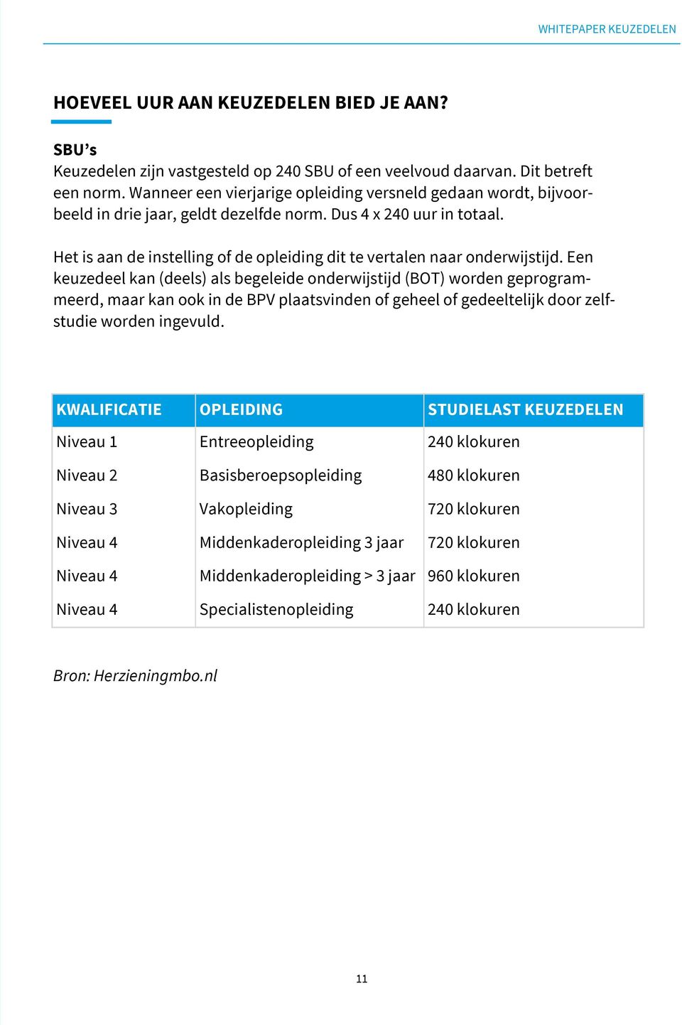 Het is aan de instelling of de opleiding dit te vertalen naar onderwijstijd.