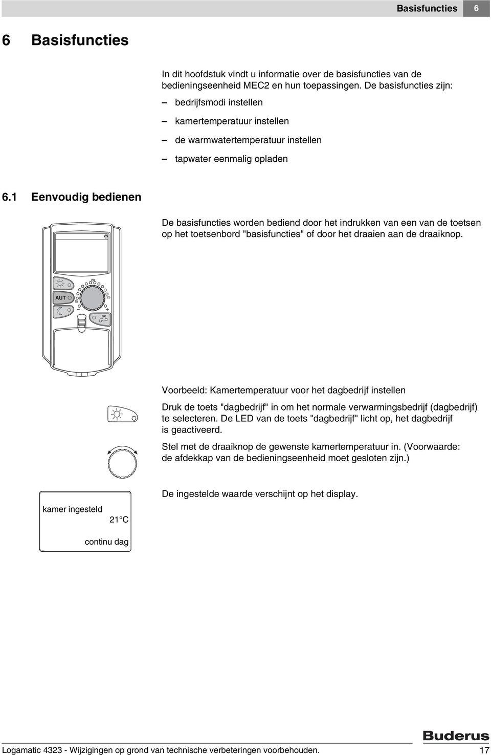 1 Eenvoudig bedienen De basisfuncties worden bediend door het indrukken van een van de toetsen op het toetsenbord "basisfuncties" of door het draaien aan de draaiknop.