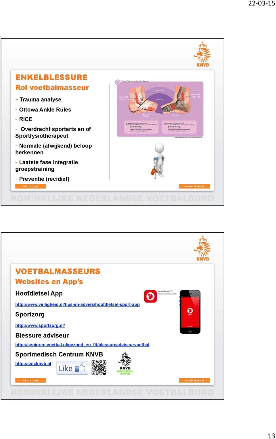 Websites en App s Hoofdletsel App http://www.veiligheid.nl/tips-en-advies/hoofdletsel-sport-app Sportzorg http://www.sportzorg.
