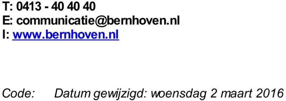 nl I: www.bernhoven.