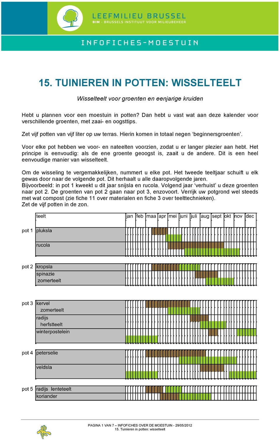 Voor elke pot hebben we voor- en nateelten voorzien, zodat u er langer plezier aan hebt. Het principe is eenvoudig: als de ene groente geoogst is, zaait u de andere.