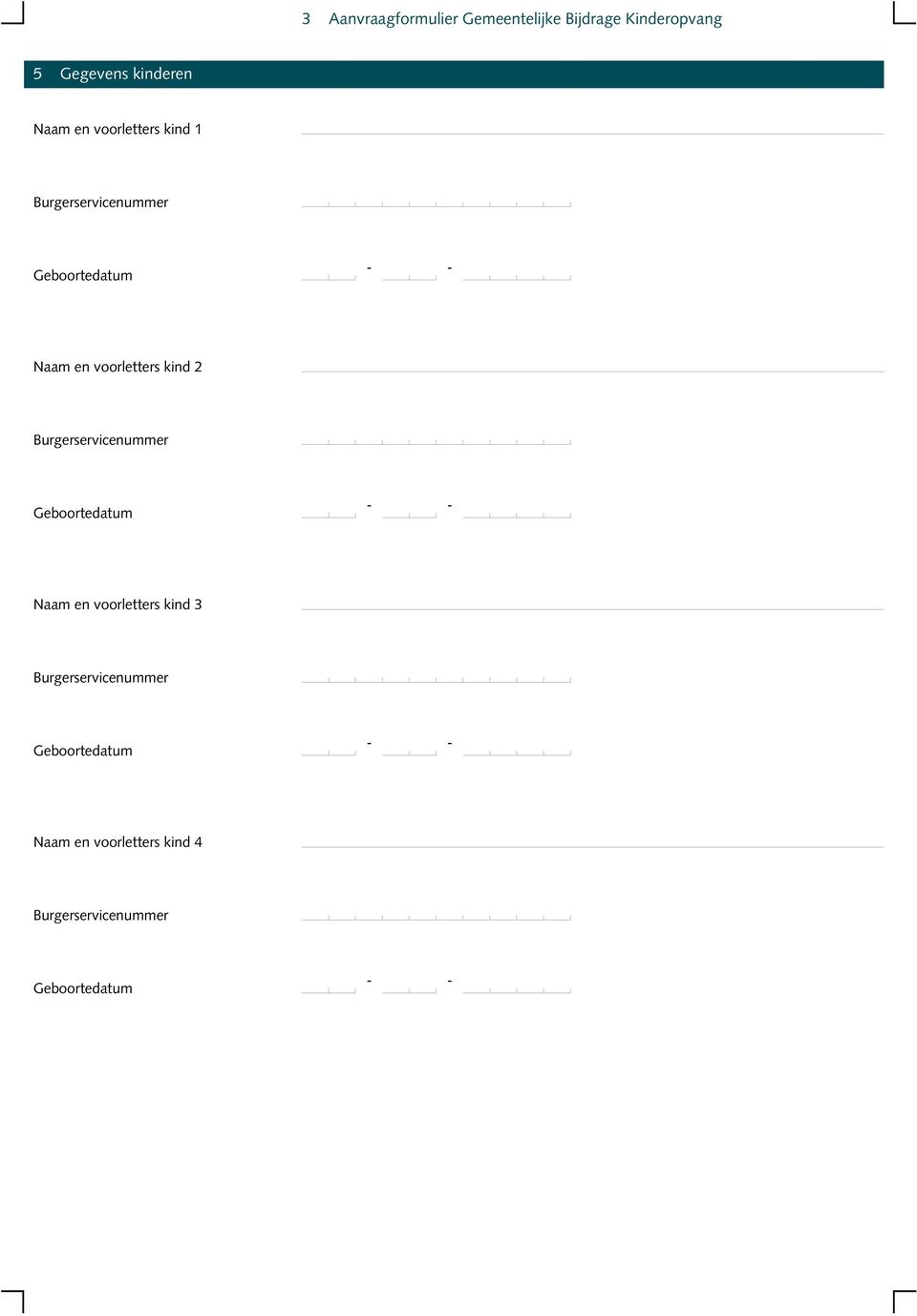 voorletters kind 1 Naam en voorletters kind