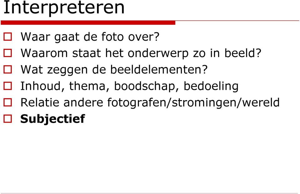 Wat zeggen de beeldelementen?