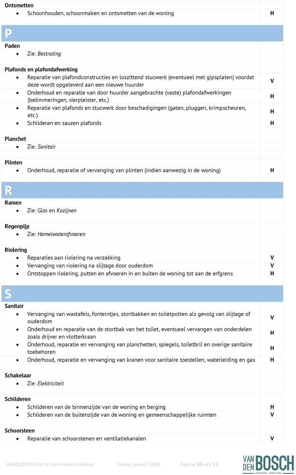 ) Reparatie van plafonds en stucwerk door beschadigingen (gaten, pluggen, krimpscheuren, etc.