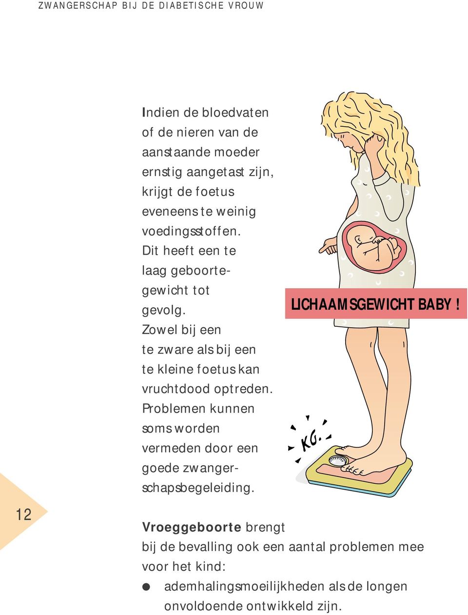 Zowel bij een te zware als bij een te kleine foetus kan vruchtdood optreden.