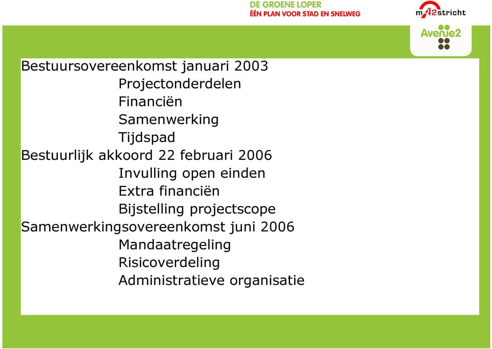 open einden Extra financiën Bijstelling projectscope