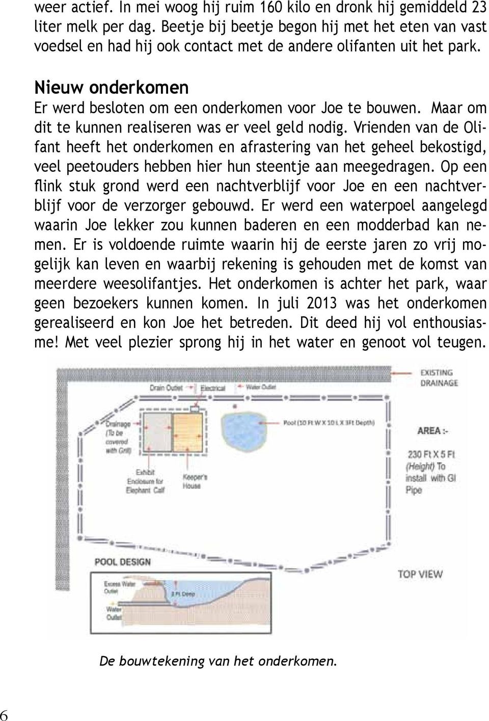 Maar om dit te kunnen realiseren was er veel geld nodig. Vrienden van de Olifant heeft het onderkomen en afrastering van het geheel bekostigd, veel peetouders hebben hier hun steentje aan meegedragen.