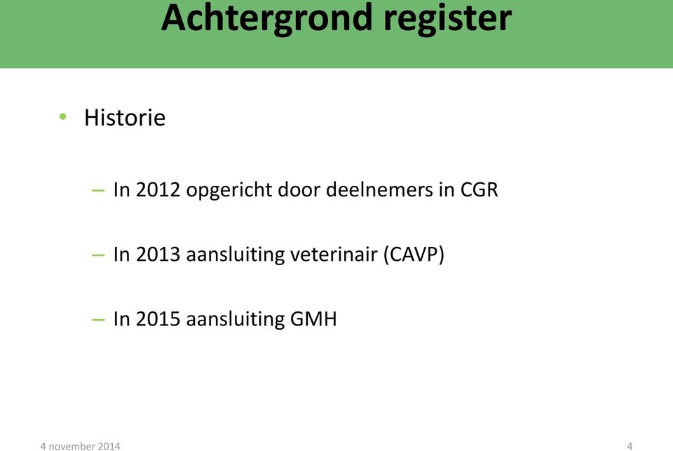 2013 aansluiting veterinair (CAVP) In