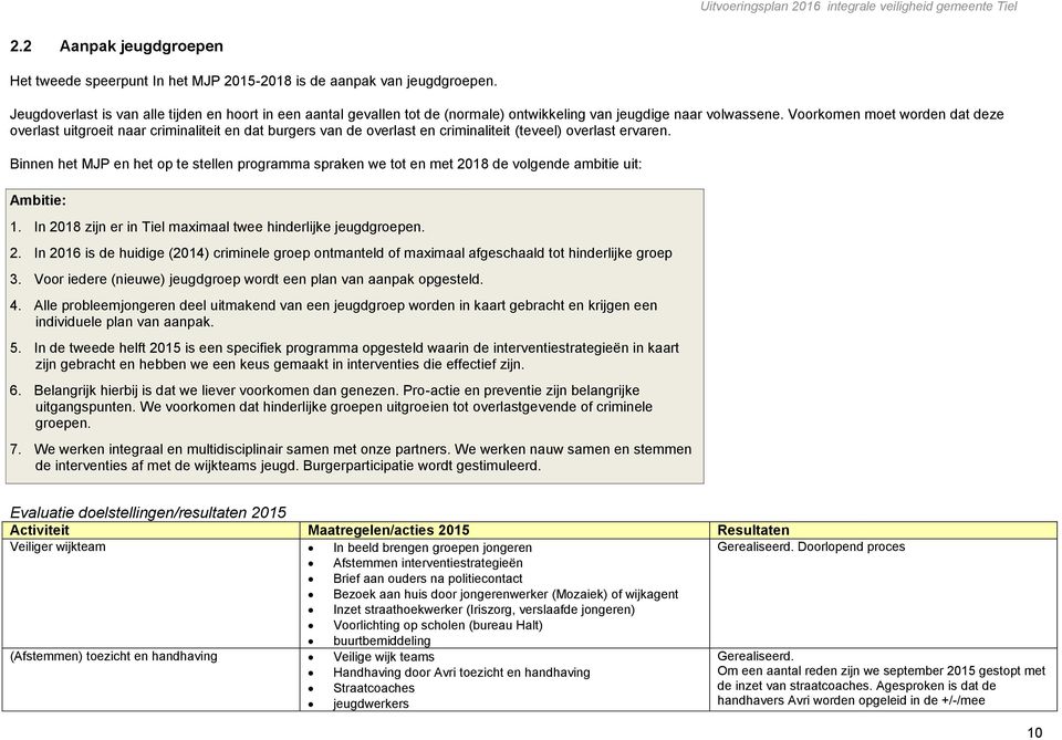 Voorkomen moet worden dat deze overlast uitgroeit naar criminaliteit en dat burgers van de overlast en criminaliteit (teveel) overlast ervaren.