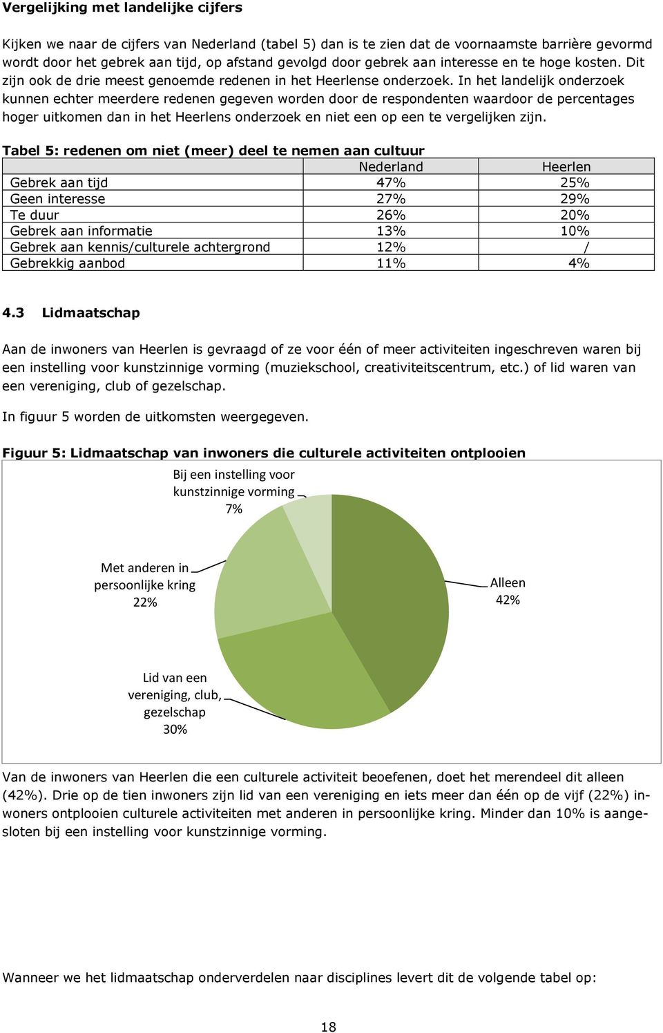 In het landelijk onderzoek kunnen echter meerdere redenen gegeven worden door de respondenten waardoor de percentages hoger uitkomen dan in het Heerlens onderzoek en niet een op een te vergelijken