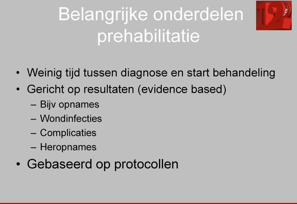 resultaten (evidence based) Bijv opnames