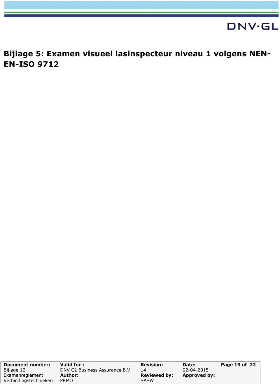 NEN- EN-ISO 9712 Document