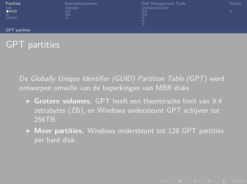 GPT heeft een theoretische limit van 9.