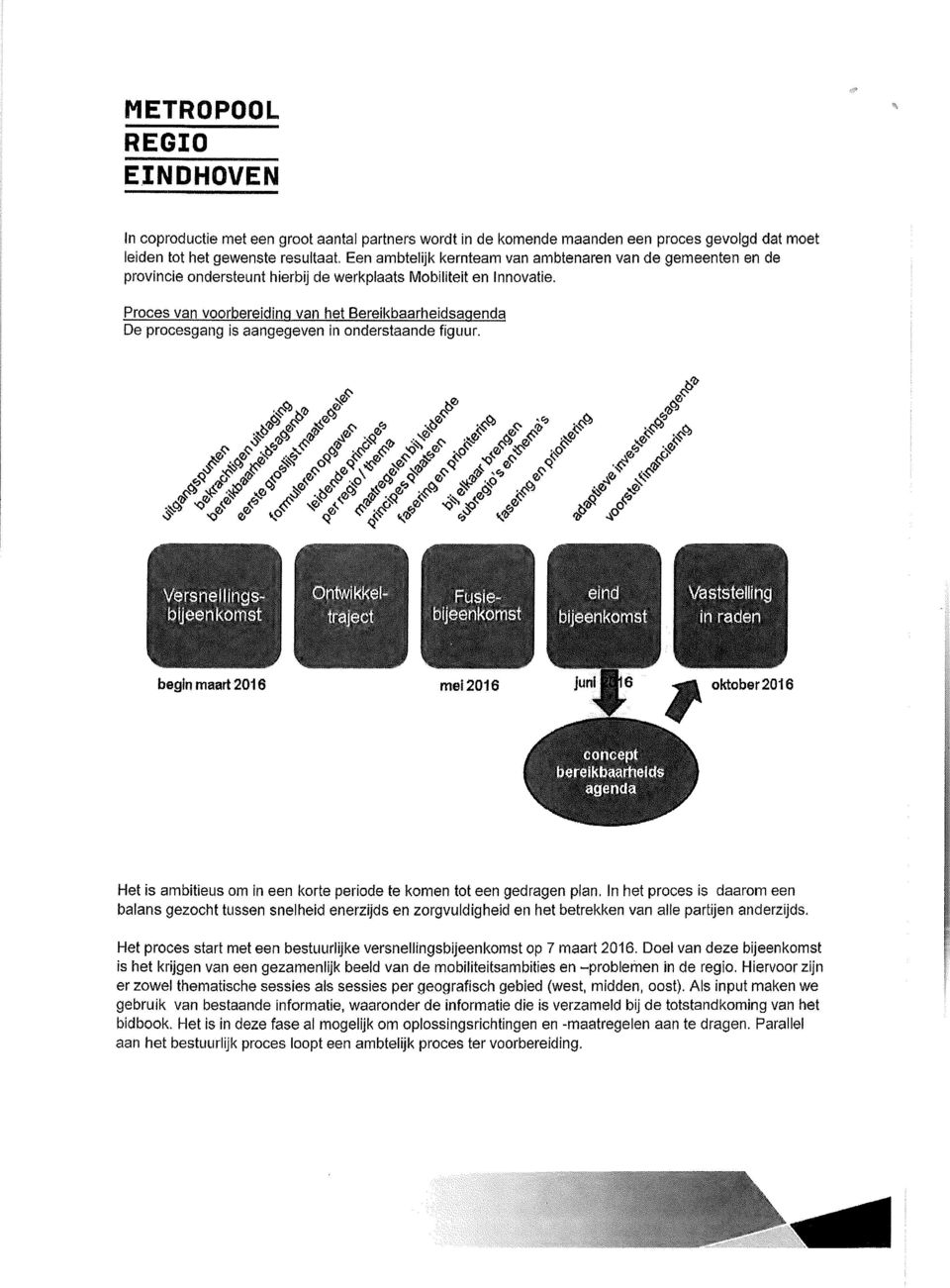 Proces van voorbereiding van het Bereikbaarheidsagenda De procesgang is aangegeven in onderstaande figuur.