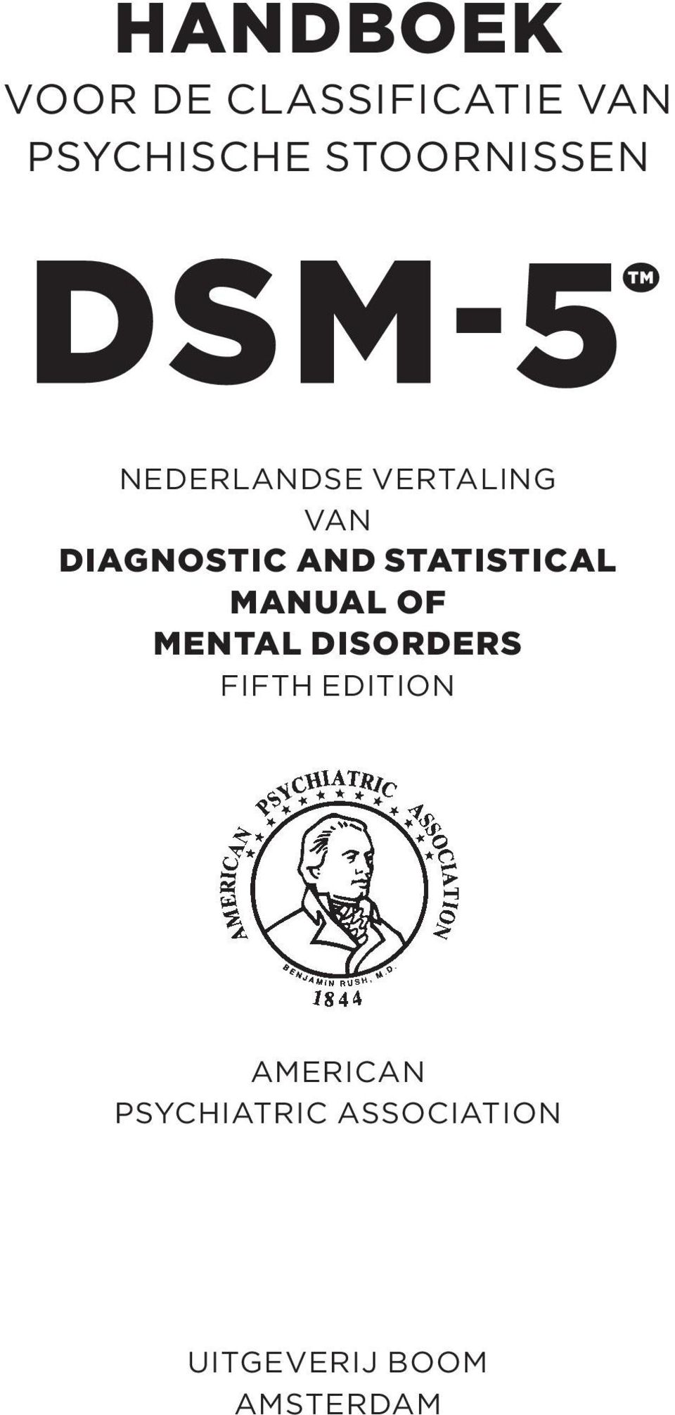 STATISTICAL MANUAL OF MENTAL DISORDERS FIFTH EDITION