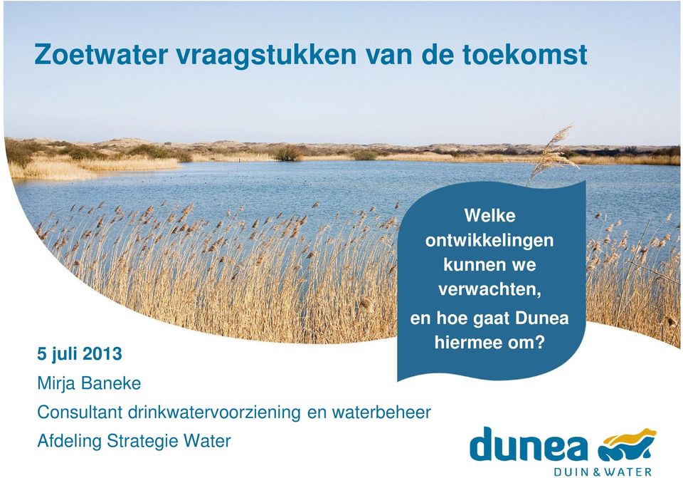 waterbeheer Afdeling Strategie Water Welke