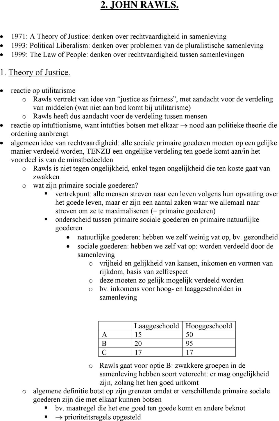 rechtvaardigheid tussen samenlevingen 1. Theory of Justice.