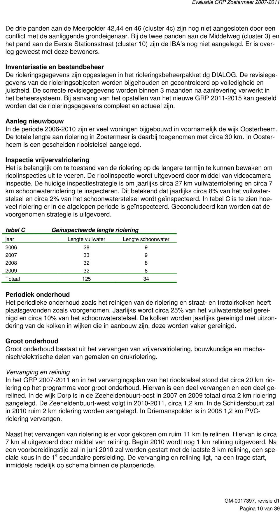 Inventarisatie en bestandbeheer De rioleringsgegevens zijn opgeslagen in het rioleringsbeheerpakket dg DIALOG.