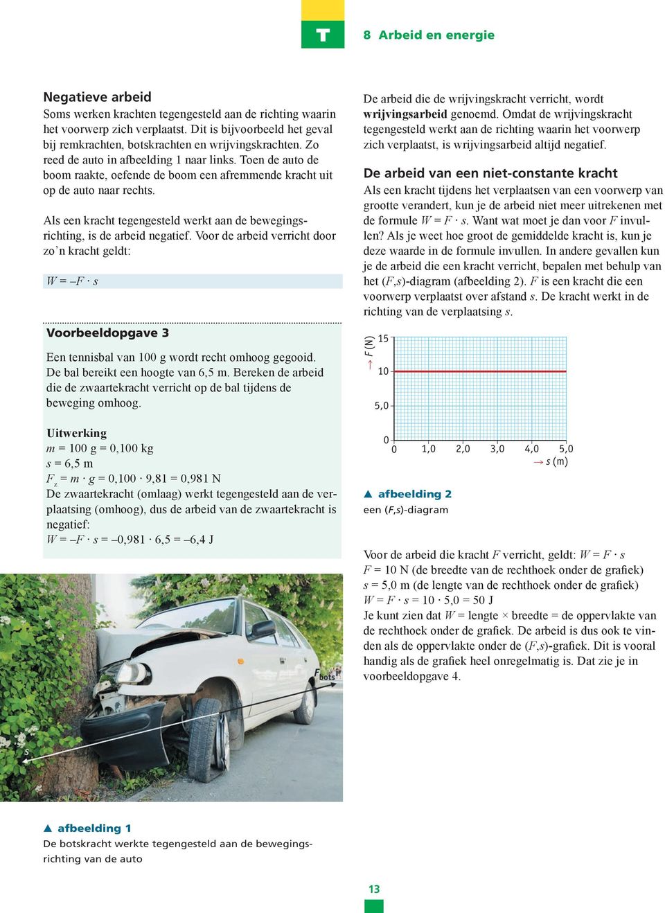 Als een kracht tegengesteld werkt aan de bewegingsrichting, is de arbeid negatief.