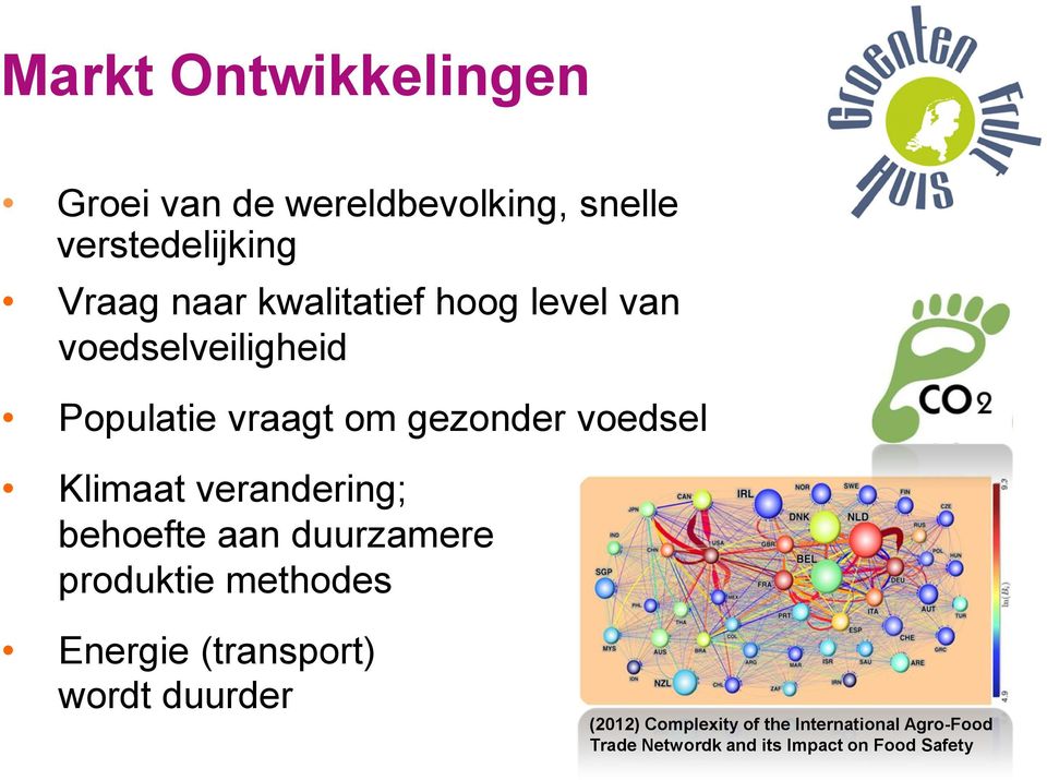 verandering; behoefte aan duurzamere produktie methodes Energie (transport) wordt duurder