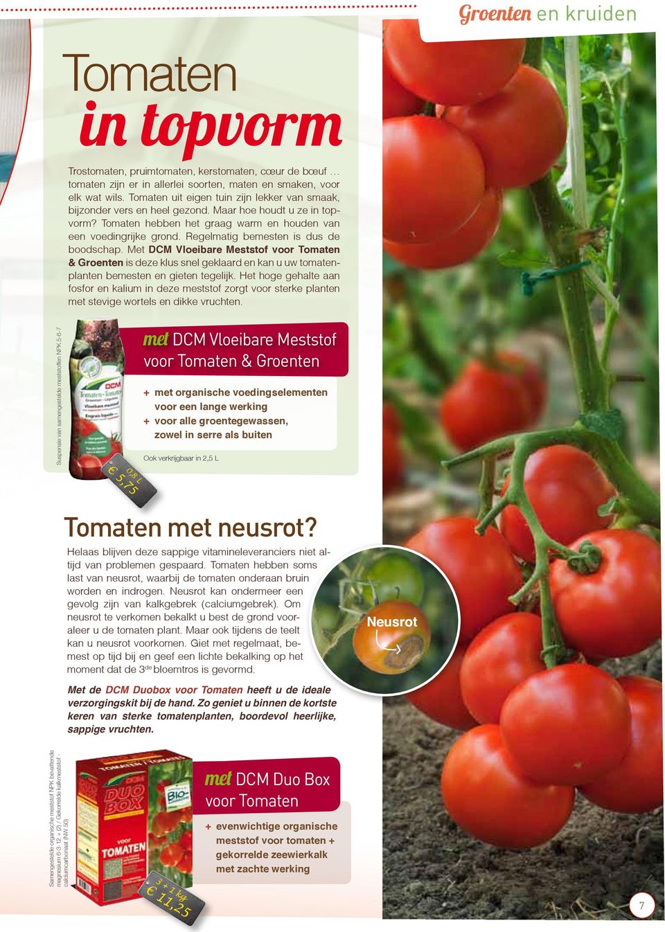 Regelmatig bemesten is dus de boodschap. Met DCM Vloeibare Meststof voor Tomaten & Groenten is deze klus snel geklaard en kan u uw tomatenplanten bemesten en gieten tegelijk.