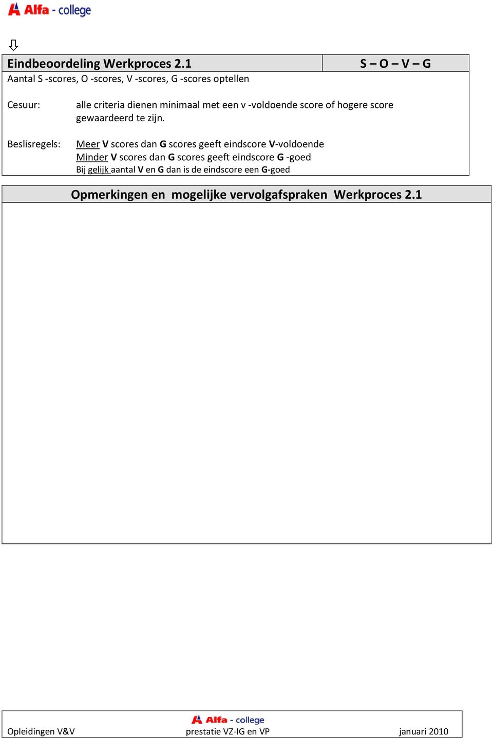 met een v -voldoende score of hogere score gewaardeerd te zijn.