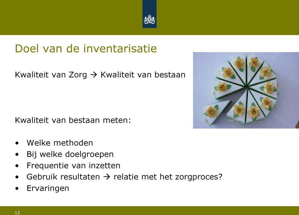 Welke methoden Bij welke doelgroepen Frequentie van