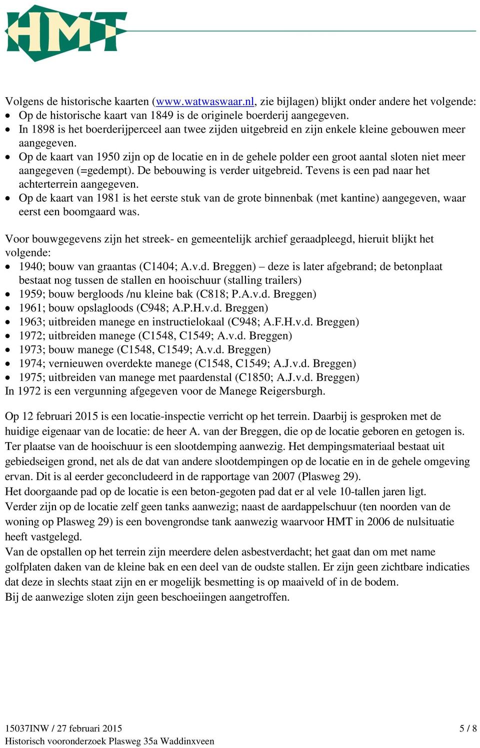 Op de kaart van 1950 zijn op de locatie en in de gehele polder een groot aantal sloten niet meer aangegeven (=gedempt). De bebouwing is verder uitgebreid.