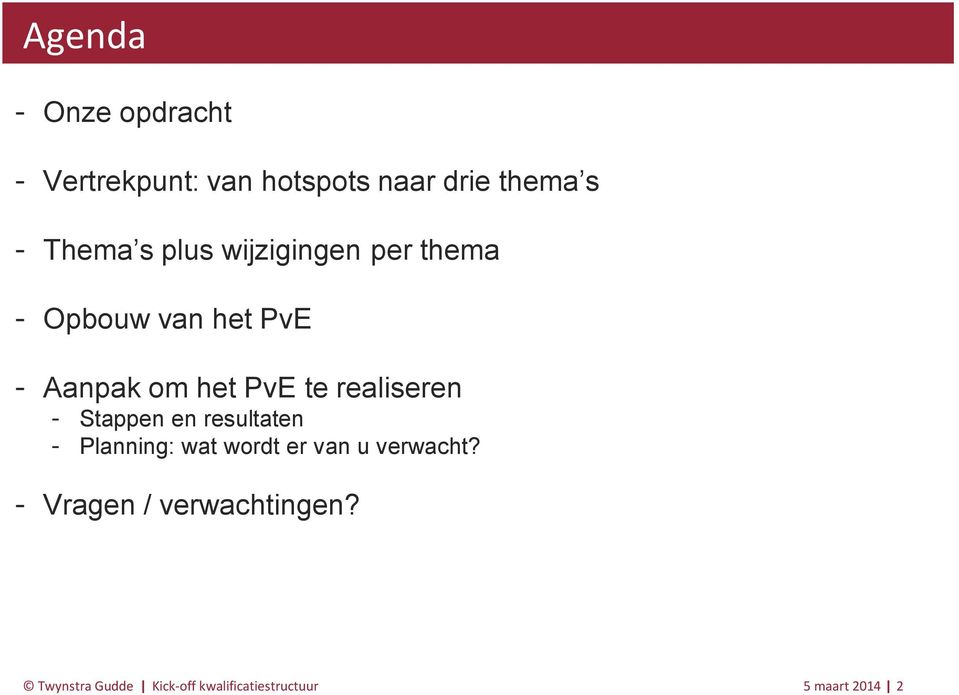 realiseren Stappen en resultaten Planning: wat wordt er van u verwacht?