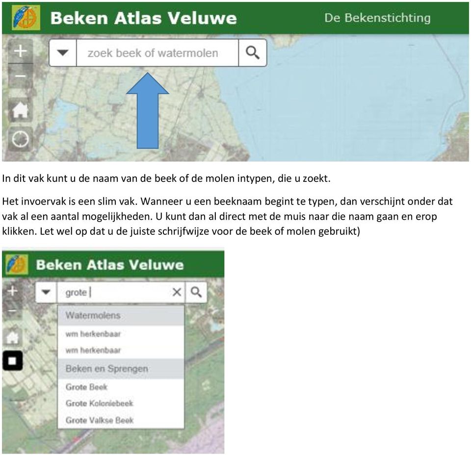 Wanneer u een beeknaam begint te typen, dan verschijnt onder dat vak al een aantal