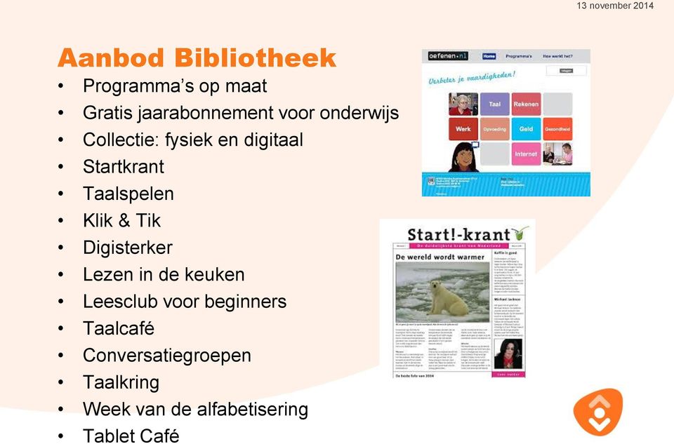 & Tik Digisterker Lezen in de keuken Leesclub voor beginners