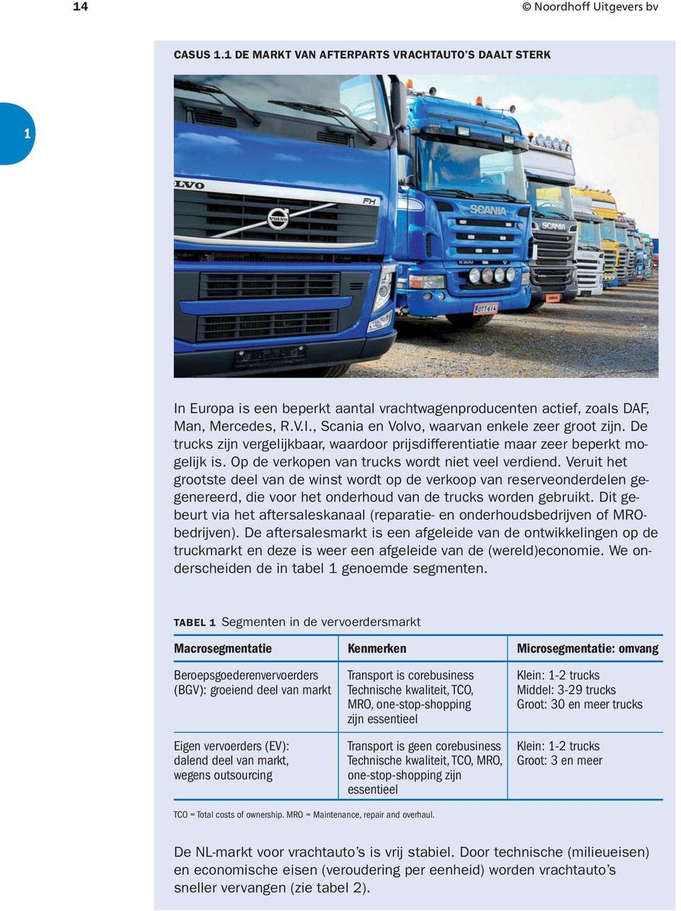 Veruit het grootste deel van de winst wordt op de verkoop van reserveonderdelen gegenereerd, die voor het onderhoud van de trucks worden gebruikt.