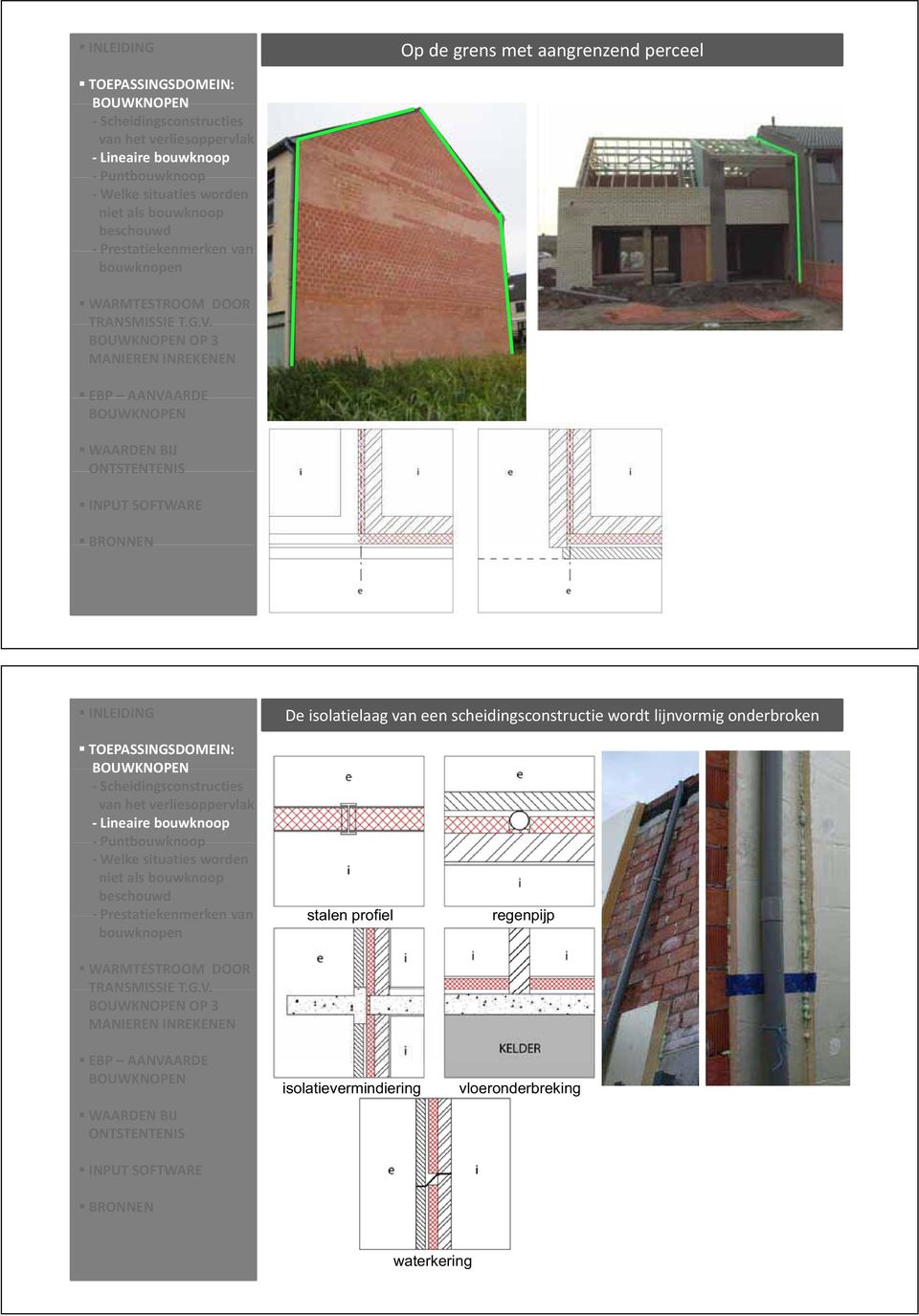 T OP 3 MANIEREN INREKENEN INLEIDING De isolatielaag van een scheidingsconstructie wordt lijnvormig onderbroken Scheidingsconstructies van het