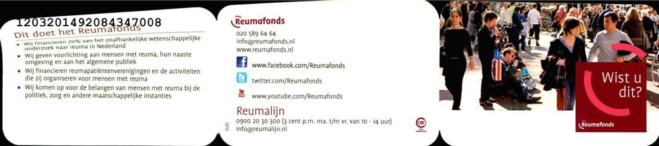 op voor de belangen van mensen met reuma bij de politiek, zorg en andere maatschappelijke instanties 'eumafonds 020 589 6464 i nfoj reu mafo nd s. ni www.reumafonds.