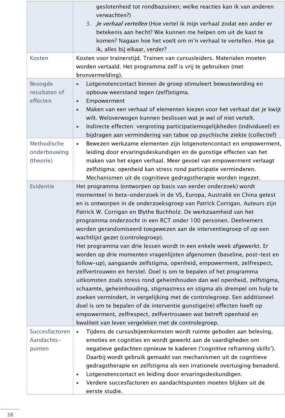 Hoe ga ik, alles bij elkaar, verder? Kosten voor trainerstijd. Trainen van cursusleiders. Materialen moeten worden vertaald. Het programma zelf is vrij te gebruiken (met bronvermelding).