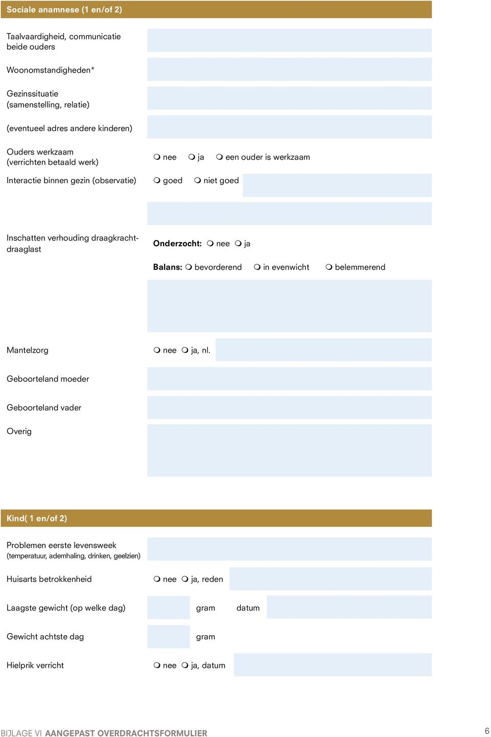 draagkrachtdraaglast Onderzocht: Balans: m bevorderend m in evenwicht m belemmerend Mantelzorg Geboorteland moeder Geboorteland vader Kind( 1 en/of 2) Problemen