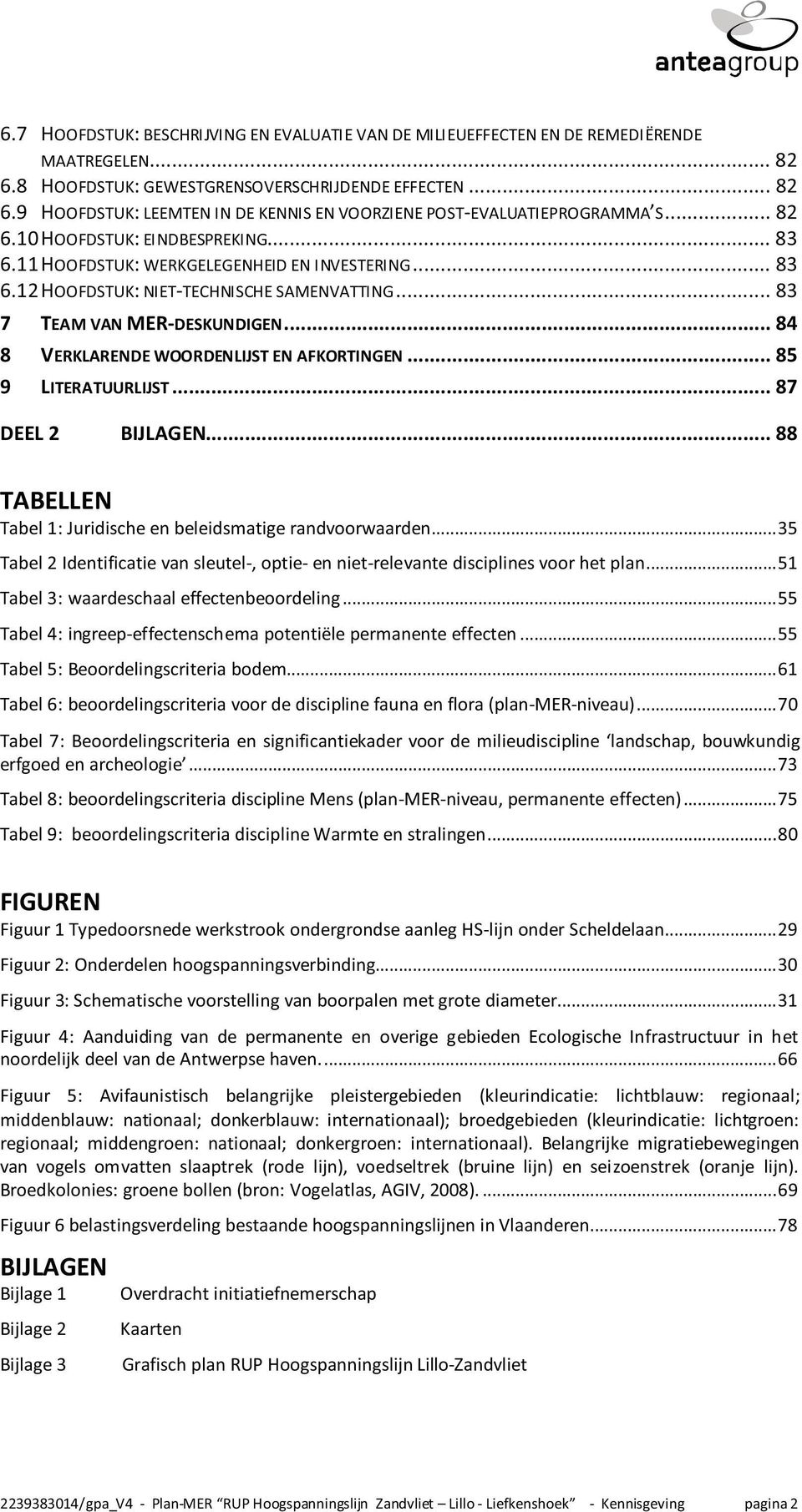 .. 84 8 VERKLARENDE WOORDENLIJST EN AFKORTINGEN... 85 9 LITERATUURLIJST... 87 DEEL 2 BIJLAGEN... 88 TABELLEN Tabel 1: Juridische en beleidsmatige randvoorwaarden.