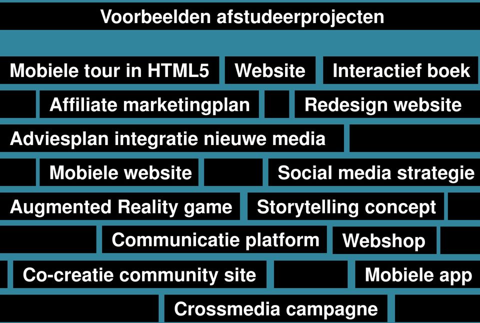 Mobiele website Social media strategie Augmented Reality game Storytelling