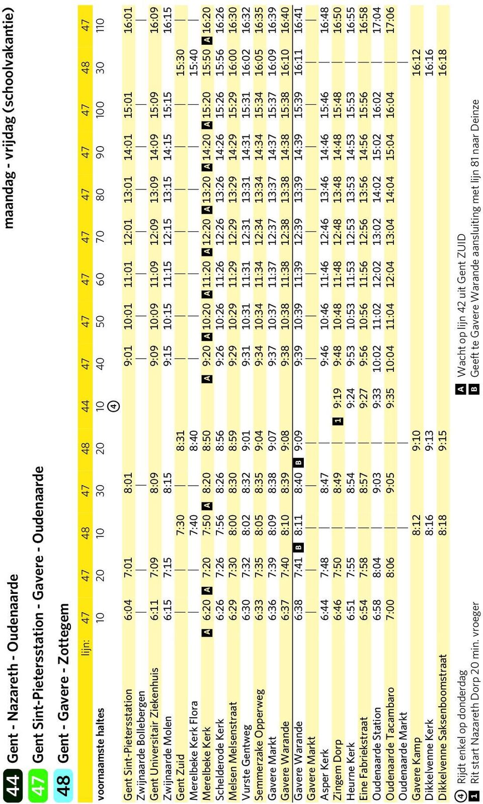 8:01 9:01 10:01 11:01 12:01 13:01 14:01 15:01 16:01 Zwijnaarde Bollebergen Gent Universitair Ziekenhuis 6:11 7:09 8:09 9:09 10:09 11:09 12:09 13:09 14:09 15:09 16:09 Zwijnaarde Molen 6:15 7:15 8:15