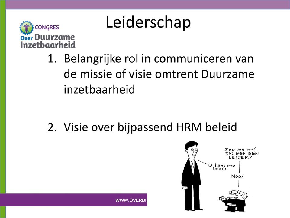 van de missie of visie omtrent