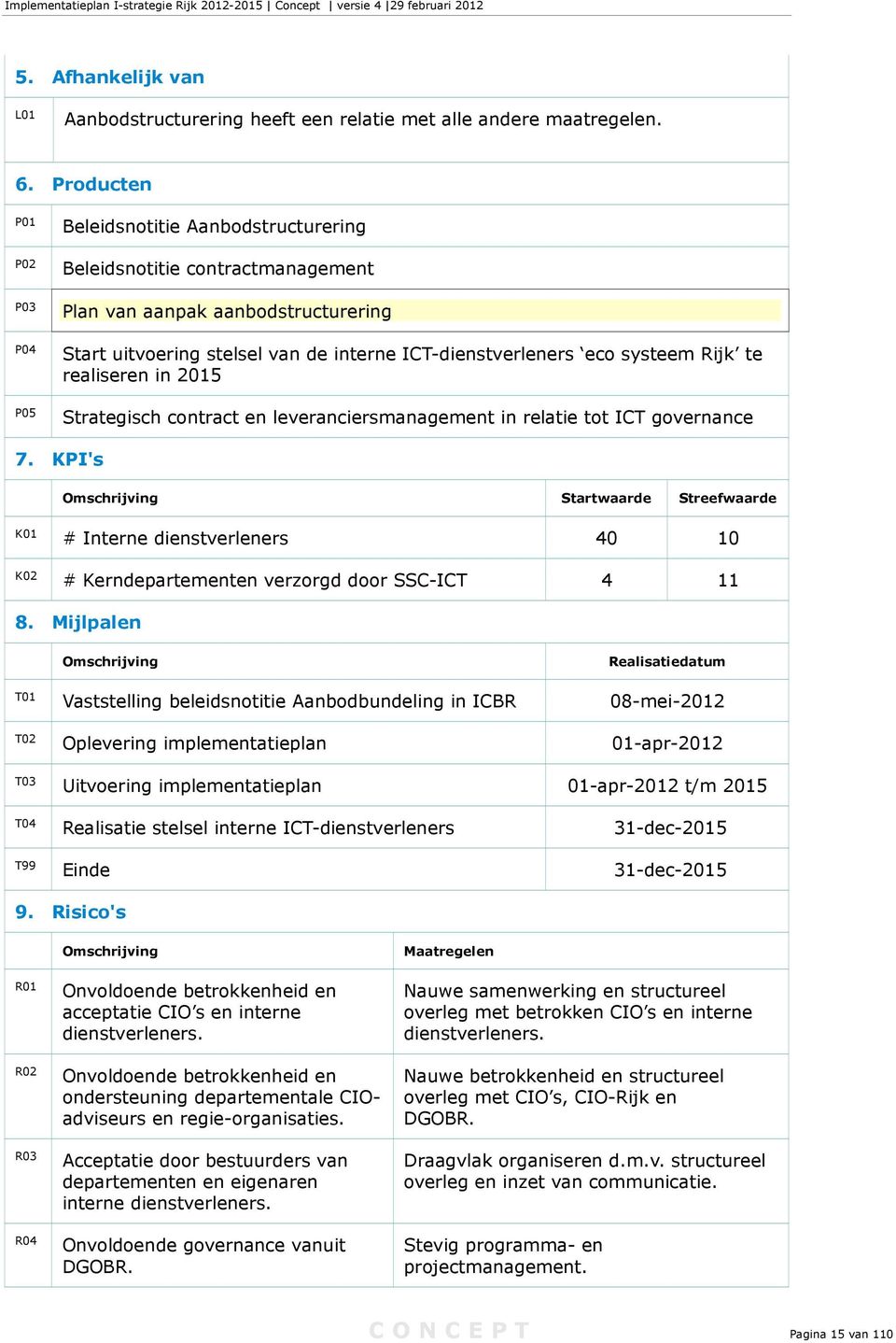 systeem Rijk te realiseren in 2015 Strategisch contract en leveranciersmanagement in relatie tot ICT governance 7.
