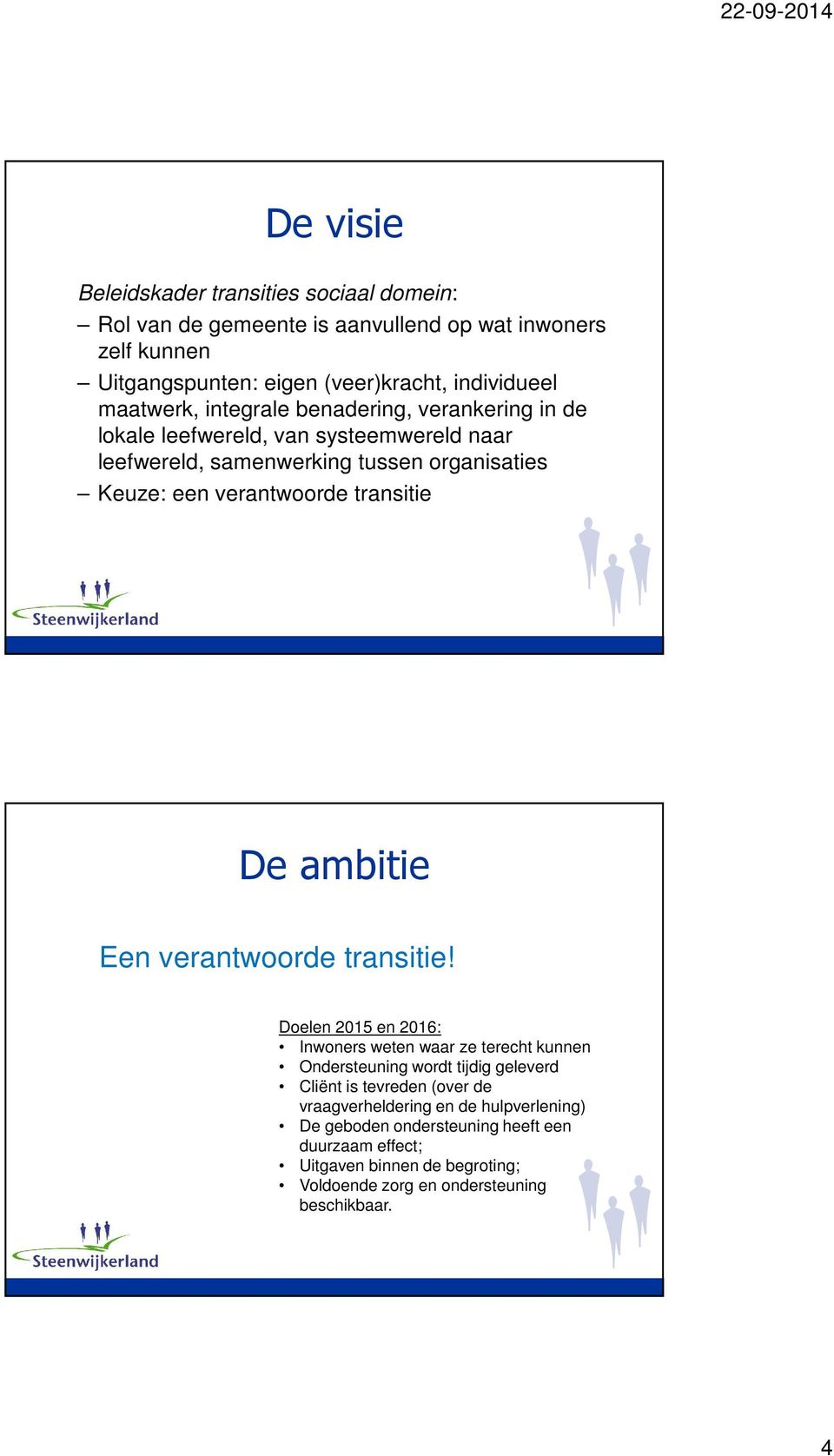 transitie De ambitie Een verantwoorde transitie!