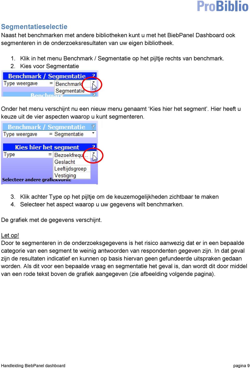 Hier heeft u keuze uit de vier aspecten waarop u kunt segmenteren. 3. Klik achter Type op het pijltje om de keuzemogelijkheden zichtbaar te maken 4.