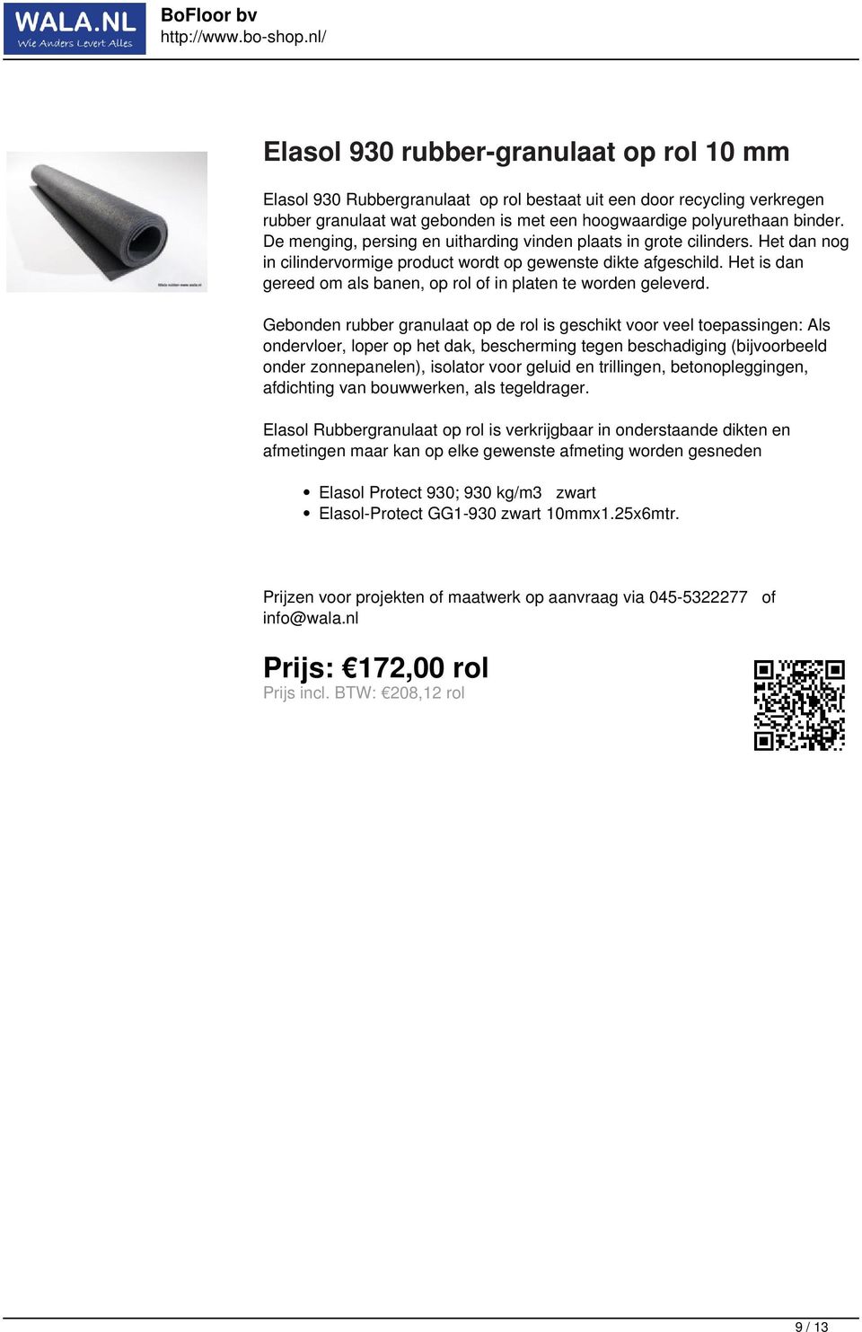 verkregen Elasol Protect 930; 930 kg/m3 zwart Elasol-Protect