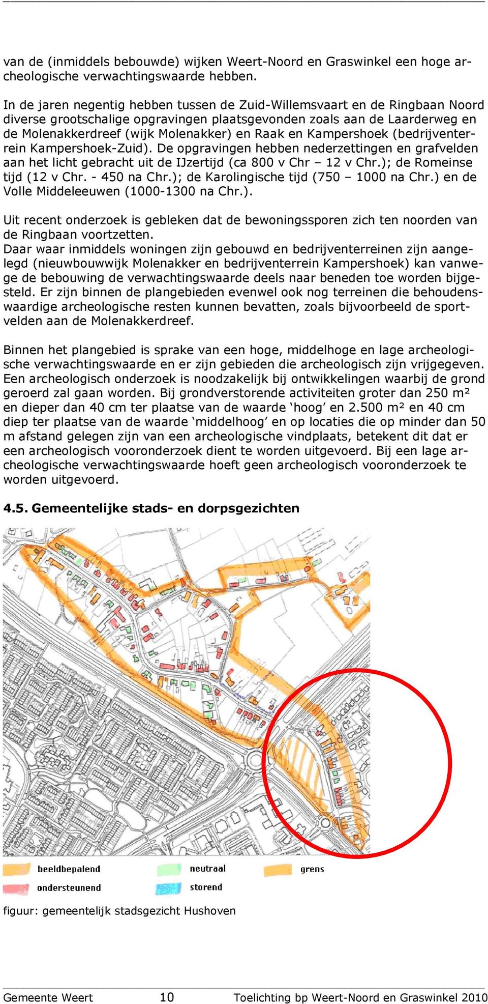 en Kampershoek (bedrijventerrein Kampershoek-Zuid). De opgravingen hebben nederzettingen en grafvelden aan het licht gebracht uit de IJzertijd (ca 800 v Chr 12 v Chr.); de Romeinse tijd (12 v Chr.