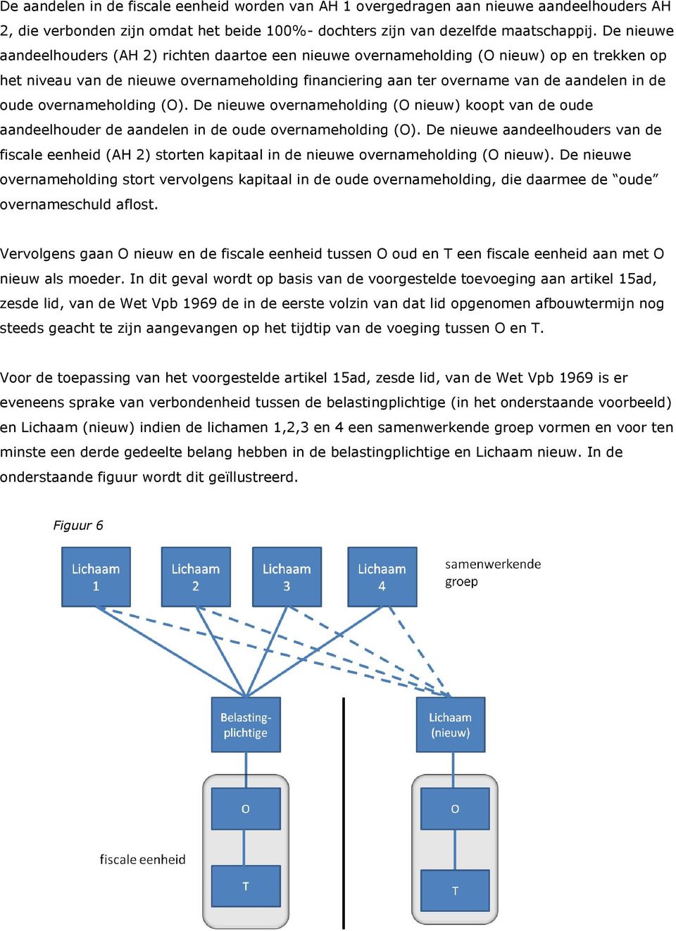 overnameholding (O). De nieuwe overnameholding (O nieuw) koopt van de oude aandeelhouder de aandelen in de oude overnameholding (O).