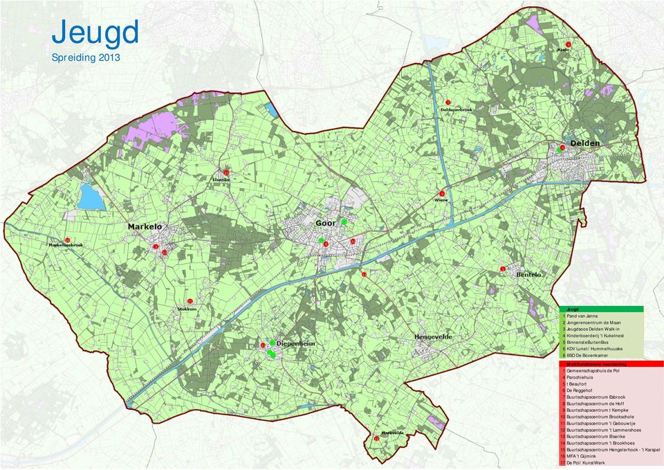 Esbrook 8 Buurtschapscentrum de Hoff 9 Buurtschapscentrum t Kempke 10 Buurtschapscentrum Brookschole 11 Buurtschapscentrum 't Gebouwtje 12