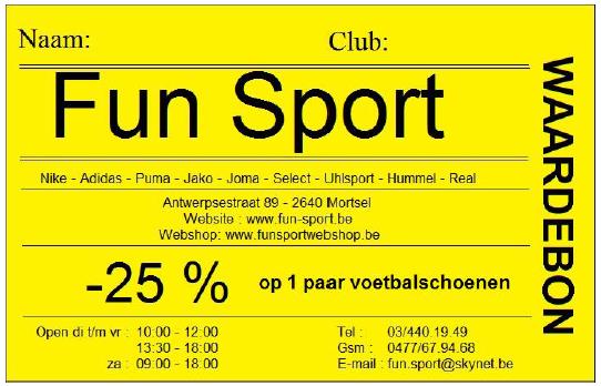 PASDAGEN KLEDIJ Bijbestelling materiaal mogelijk bij het verkoopteam Jartazi GROTE KANTINE STADION JARTAZI